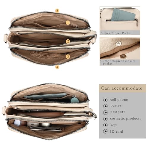 Makukke Crossbody Bags for Women, Vegan Leather Small Shoulder Handbag, Purses for Women with 2 Adjustable Shoulder Strap3