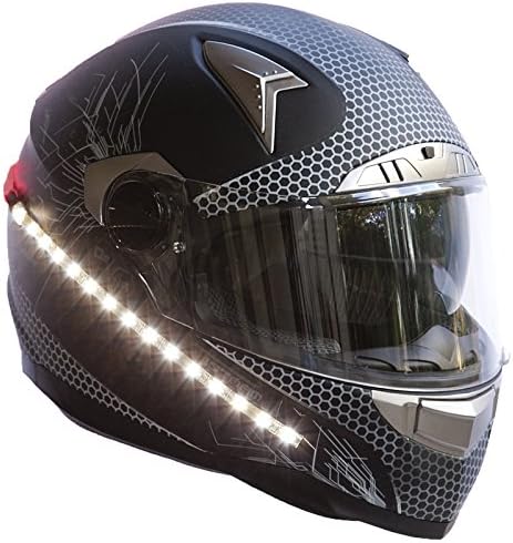 LightRider Motorcycle Helmet Light with Motorcycle Battery Link — Added Safety of 360° Visibility Comes from High Intensity LEDs Circling Your Helmet
