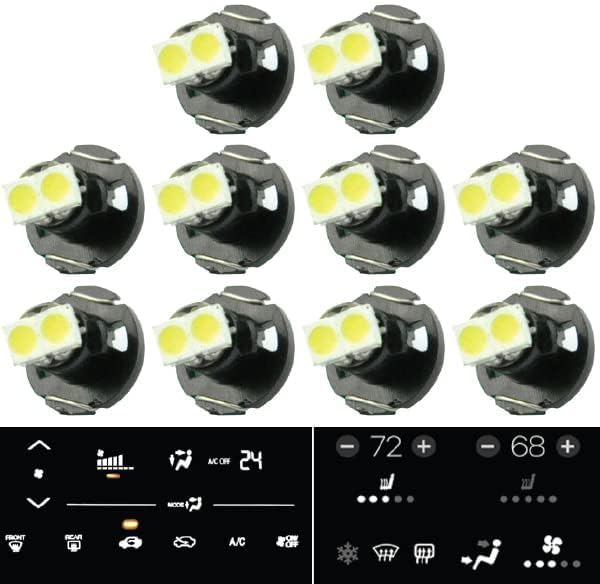 britelites 10x T4 / T4.2 Neo Wedge 2 SMD LED White Car Dashboard Instrument Cluster Panel, A/C Climate Control HVAC Switch Light Bulb image 3