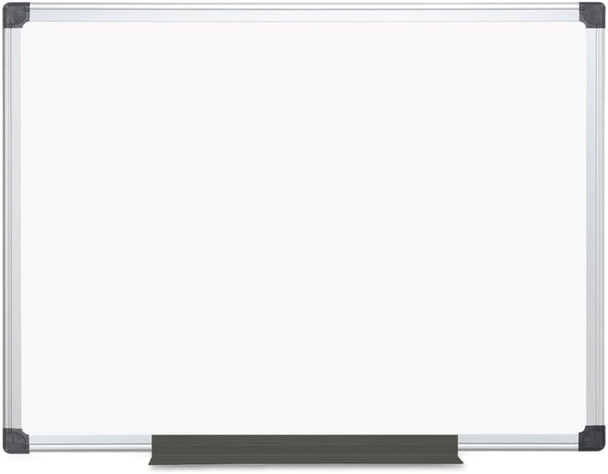 MasterVision Porcelain Value Dry Erase Board, 48 x 72, White Surface, Silver Aluminum Frame
