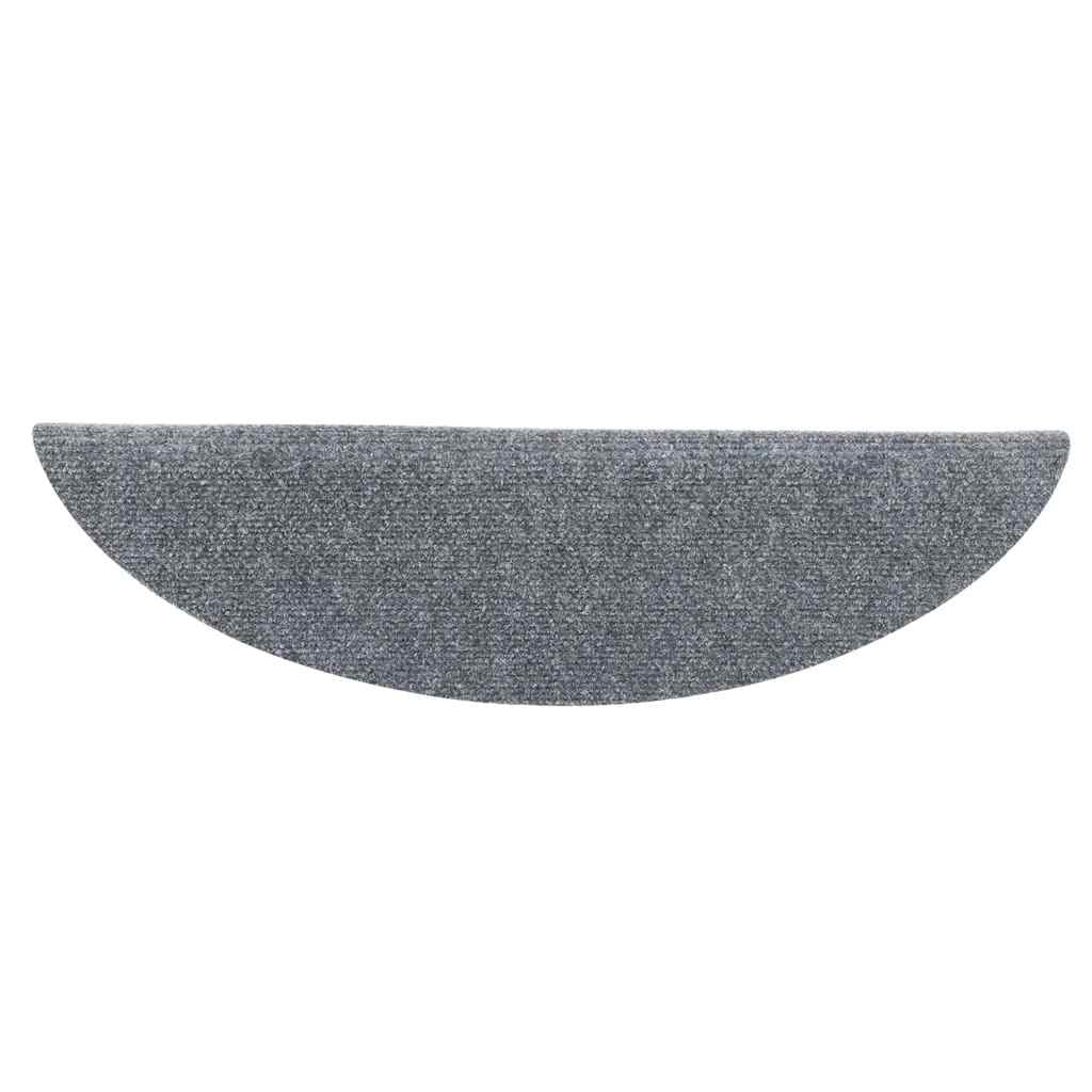 Lot de 5 tapis d'escalier autocollants gris clair 56 x 17 x 3 cm avec dessous antidérapant pour escalier en bois, escalier intérieur, isolation phonique et protection du sol pour la sécurité
