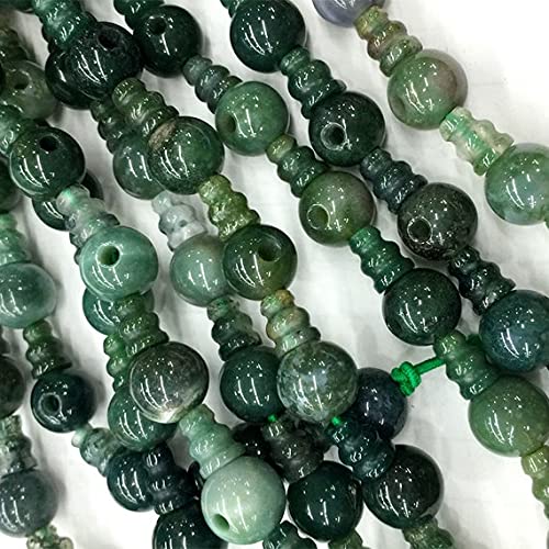 Agate Mousse Verte perles bouddha pour créer un mala de méditation zen