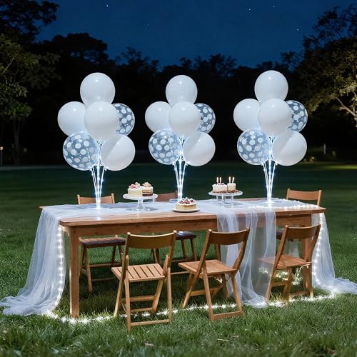 Image of Lightsfever 6 Pack Light Up Balloon Centerpieces for Table, Pump Included