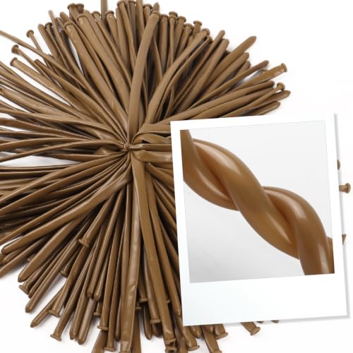 Image of Khaki Long Balloons - 260 Balloons for Animal Modeling & Party Decor, 100P | Khaki twisting balloons for animal modeling & DIY craft projects, flexible & easy to twist into shapes, thick latex material