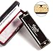 jieshiling Harmonica, Standard Diatonic Key of C 10 Holes 20 Tones Blues Mouth Organ Harp For Kids, Beginners, Professional, Students (Black)