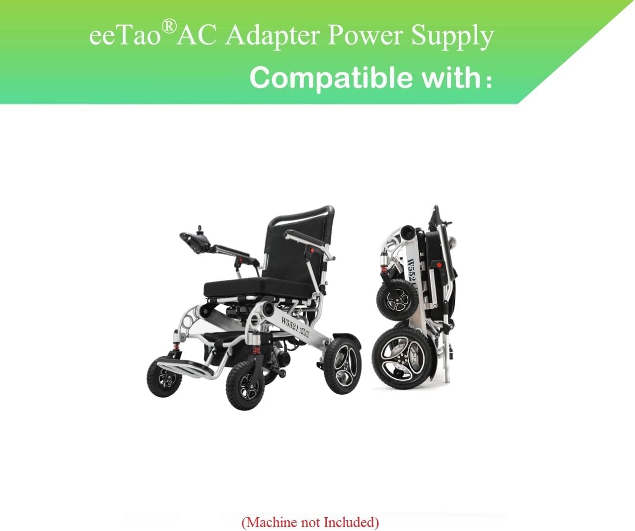 AC/DC Adapter Charger Compatible with Innuovo Item N5513A A5513 W5521 W5213 24V Lithium-ion Li-ion Battery Pack Intelligent Lightweight Foldable Electric Wheelchair Power Supply Cord Cable