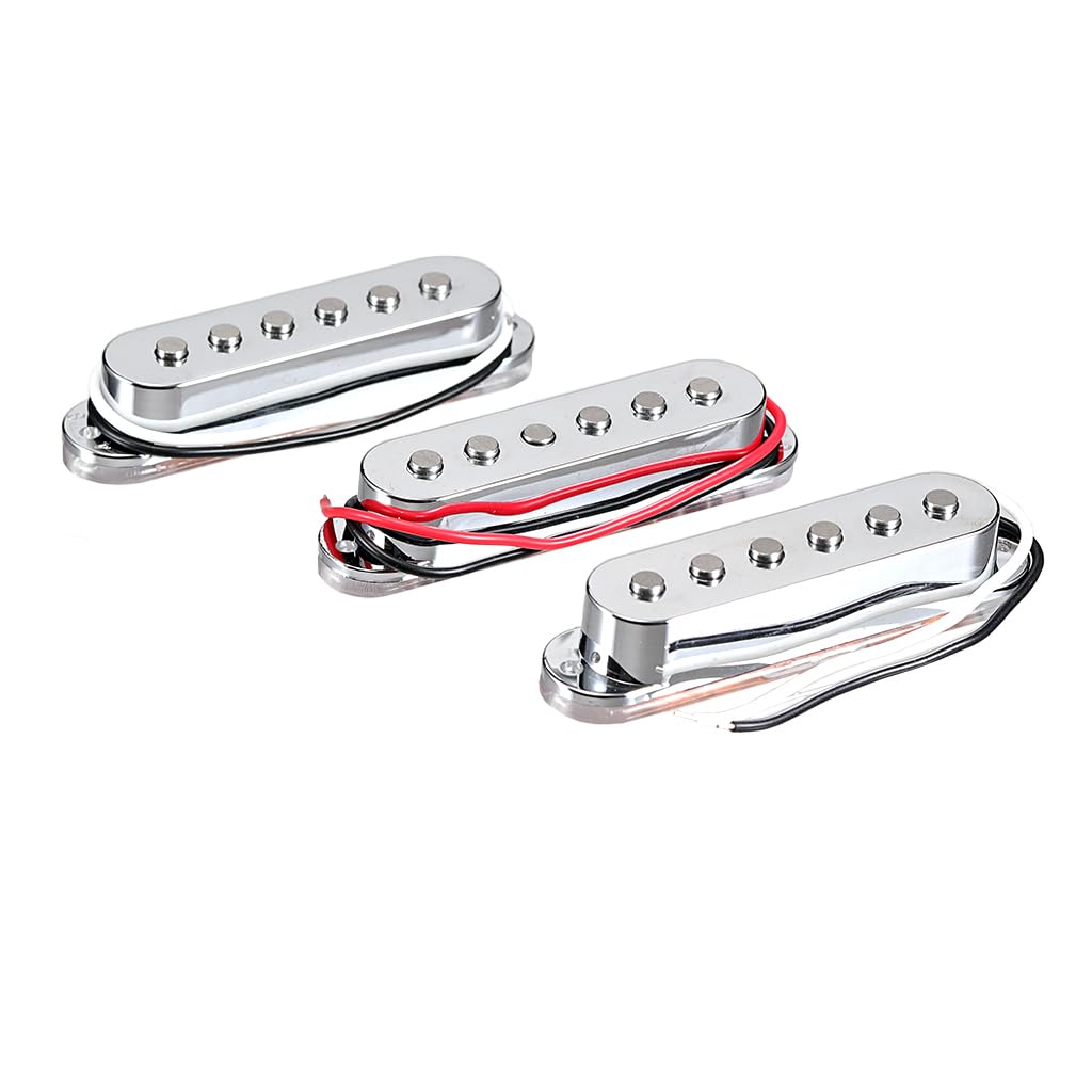 Alnico 5 Tonabnehmer-Set Single Coil Gitarre SSS Tonabnehmer Hals/Mitte/Steg für Stratocaster E-Gitarre Ersatzteil Silber