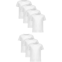 Hanes boys White T Shirts Pack, 7-pack, Toddler Boys Cotton T Shirts, Soft & Breathable Kids Clothes, Crewneck Tees