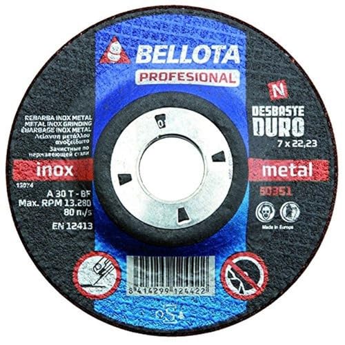 Bellota Professionell - Slipskiva, grovbearbetning av inox-metall, hård (180 mm)