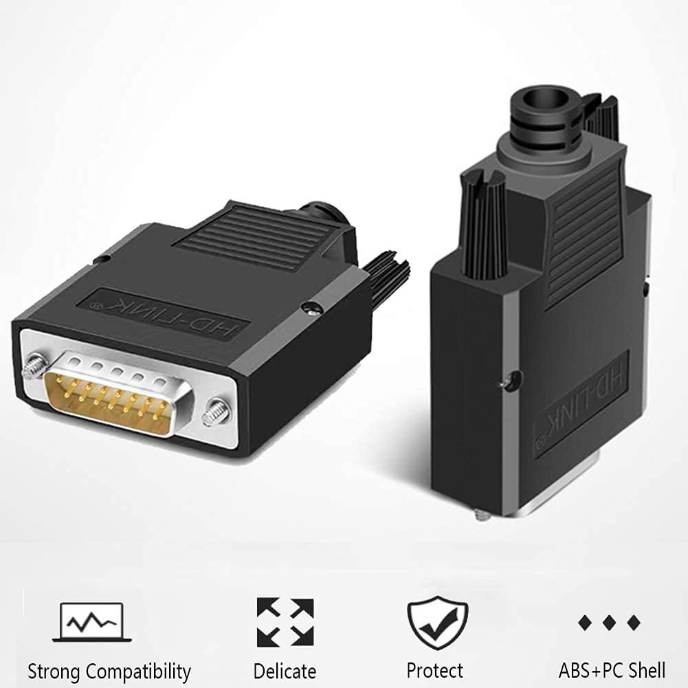 PENGLIN Connecteur Mâle DB15 2 rangées 15 Broches RS232 D-SUB Adaptateur série