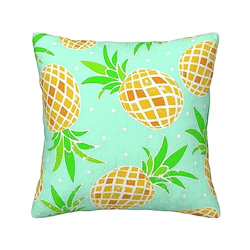 Housses de coussin ananas vert lit chambre déco carrée 40x40 - 2
