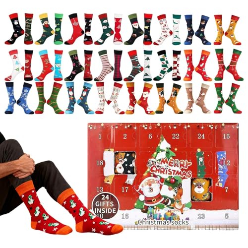 Calendrier de l'Avent original : 24 paires de chaussettes de Noël colorées à offrir
