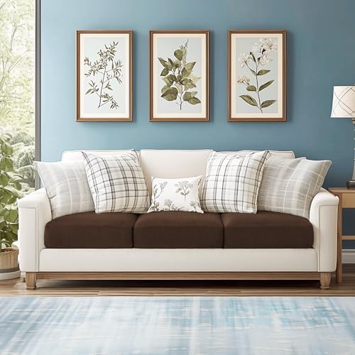 Image of Chunyi Jacquard Polyester Spandex Cushion Slipcover (Chair Cushion, Chocolate)
