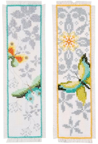 Image of Vervaco Cross Stitch Bookmark Butterfly (Set of 2) 2.4 inch x 8 inch