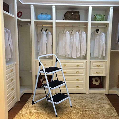 Winado 3 Step Ladder, Folding Step Stool With Wide Anti-Slip Pedal, Lightweight Convenient Handgrip Sturdy Steel Ladder, Portable Steel Step Stool 330 Lb Capacity #TOP5