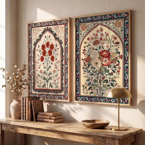 Image of kotart - Pichwai Art Painting for Wall Decoration Wall Poster With frames Traditional Indian Art Madhubani Paintings for Living Room Framed Painting Home Room Bedroom Office Decor Paintings Home Decoration Indian Decor Frames set of 2 (1, (14x20 Inch), Framed)