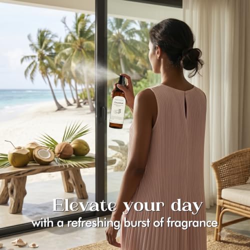 Image of Fragrance Room Spray, Coconut Scent, Air Fresheners for Home | with Notes of Tropical Fruits, Long Lasting Room Air Freshener & Odor Eliminator for Home, Bathroom, Bedding, 2 x 4.06 oz