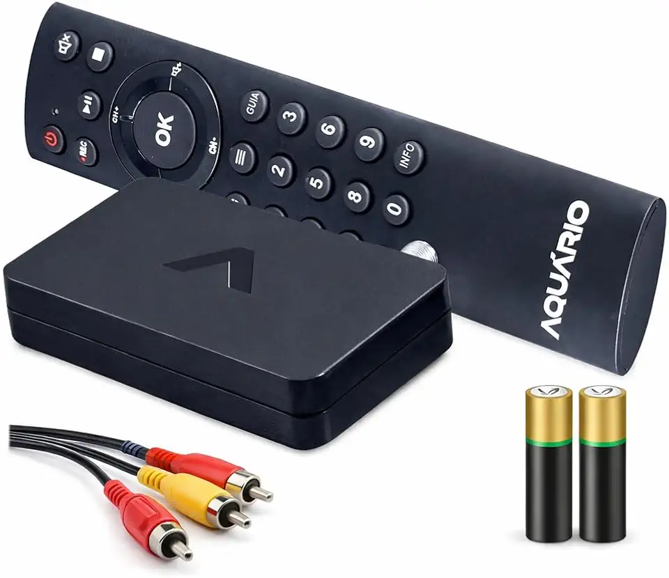 Conversor Digital Aquário DTV-9000 Full HD 1080p – Gravador USB (PVR), HDMI e AV, Receptor para TV Digital Aberta, Controle Remoto Incluso