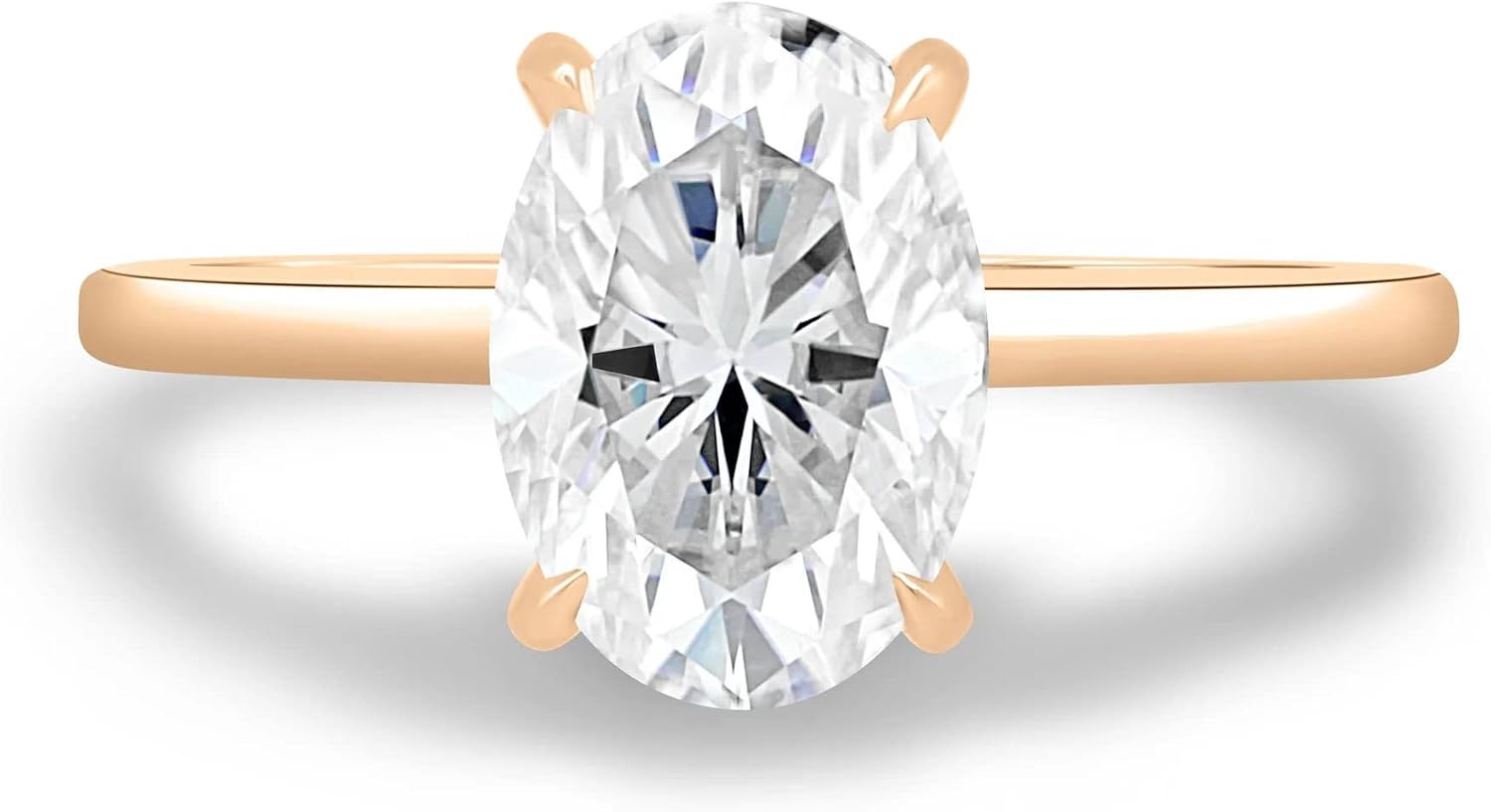 925 Silver 10K 14K 18K Solid Gold Moissanite Engagement Rings for Women | 2 CT Oval Diamond Wedding Bridal Ring Set | Solitaire Hidden Halo Anniversary Promise Gifts