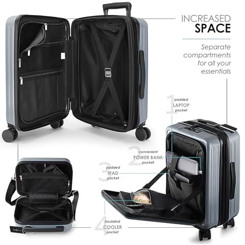Image of Hard Shell Luggage Sets with Spinner Wheels 4 Piece, Expandable Large Suitcases with TSA Lock, Travel Large Suitcase Set, Teal Luggage Set