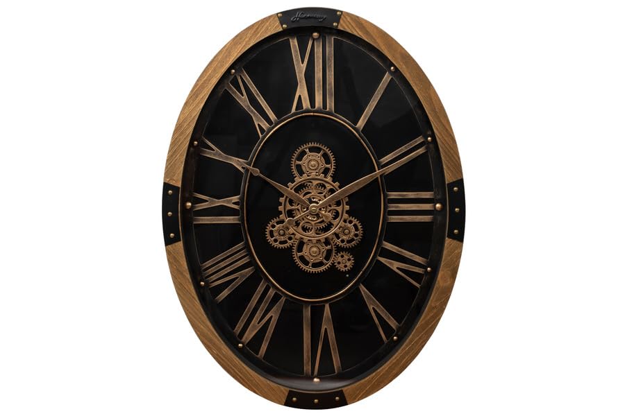 Reloj ovalado con engranajes de madera harmony S2521S
