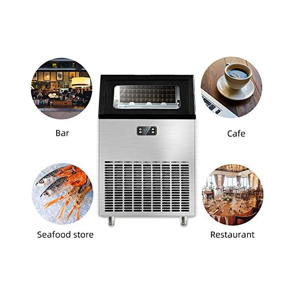 Joy Pebble Ice Maker Commercial,100lbs/24H/4,400pcs, 45 Cubes/Cycle,Ice