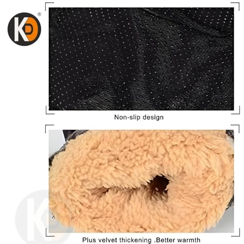 Image of K D Full Finger Winter Gloves for Men & Women with Fur Inside | Warm, Windproof, Waterproof, Scratch-Proof Thermal Gloves | Ideal for Biking, Riding & Cold Weather (Gloves Gray)