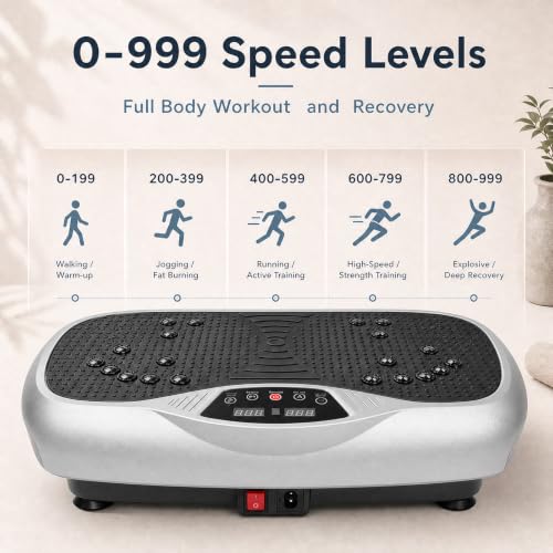 Image of Natini Vibration Plate Exercise Machine - Power Vibrating Plate for Lymphatic Drainage,Whole Body Workout Machine for Women Weight Loss Home Fitness,