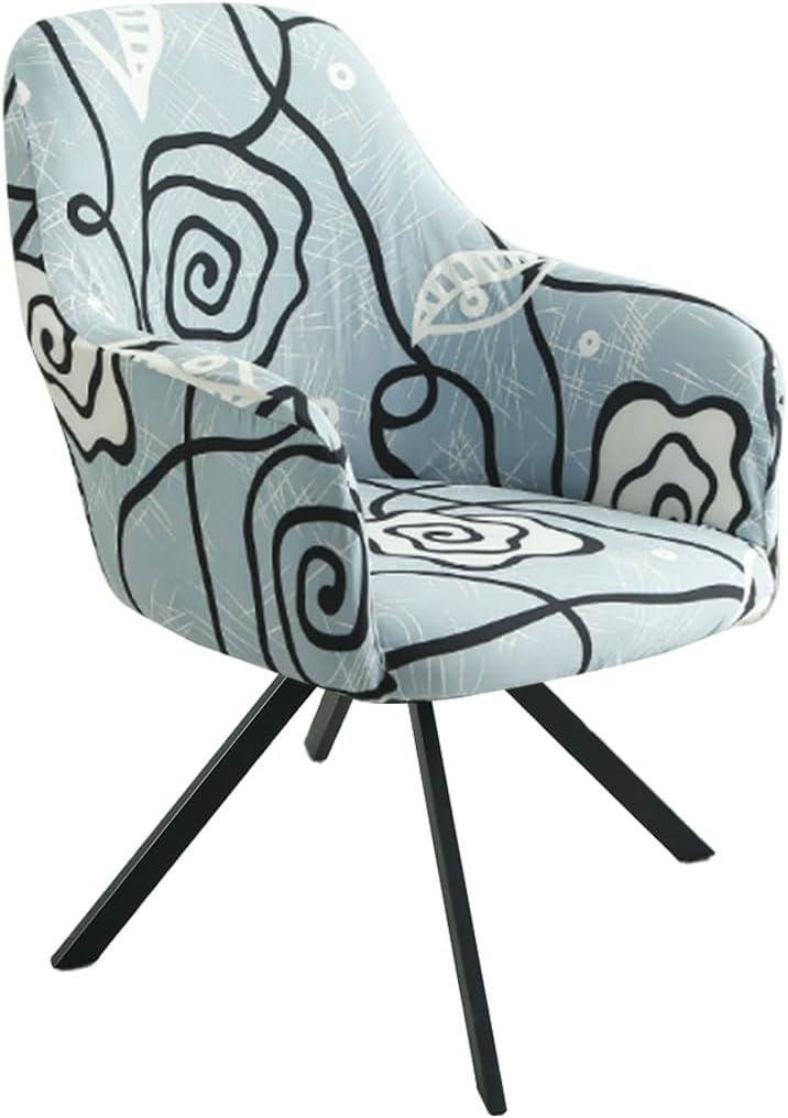 Swivel Accent Chair Covers Printed Accent Dining Chair Cover Stretch Mid Century Accent Office Desk Chair Sliopcover Swivel Arm Chair Protector for Home Office Living Room 1 Pack-Style 7