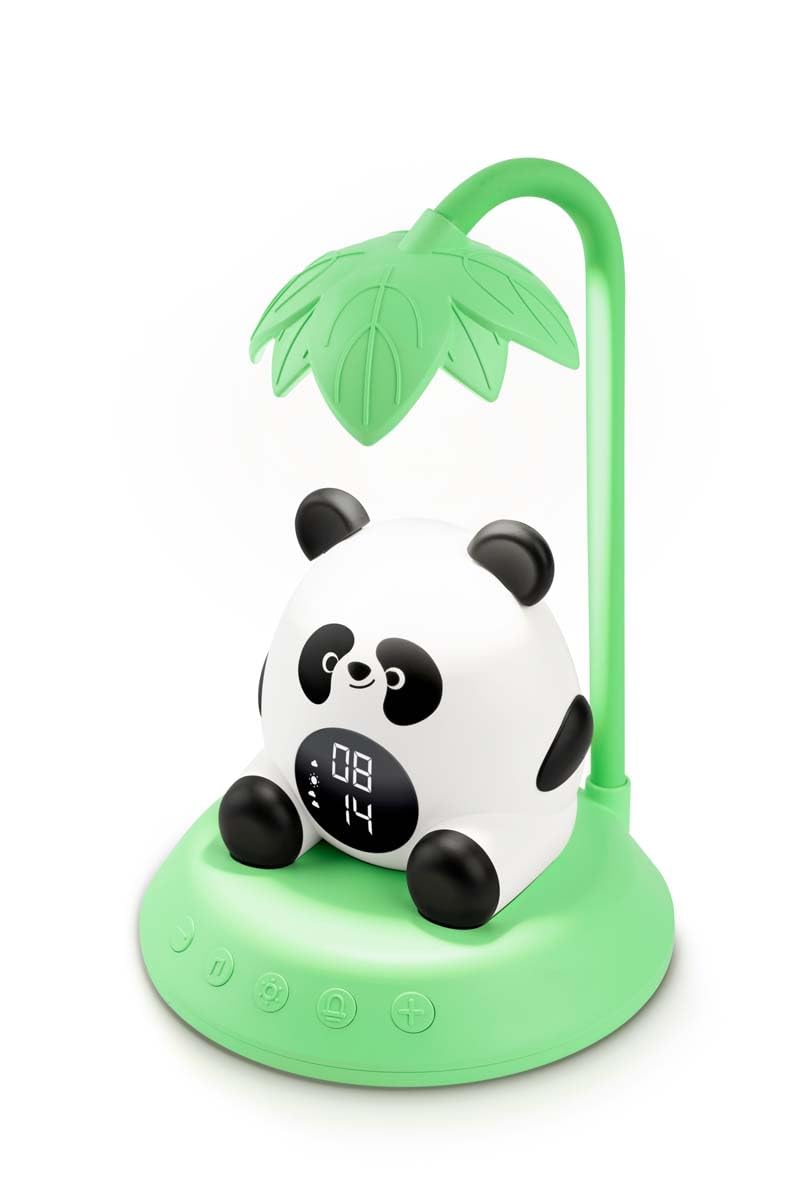BigBen SLKIDSPANDA - Despertador Infantil Educativo con luz guía quitamiedos Intensidad Regulable, Temporizador, 6 melodías, Verde