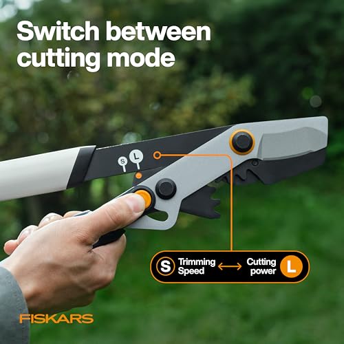 Image of Fiskars DualAction Lopper, 2-in-1 Lopper with Dual Cutting Modes, S Mode for Precise Snips for Stems, L Mode for Power Through Branches, Low Friction Steel Blade, 2 inch Cutting Capacity