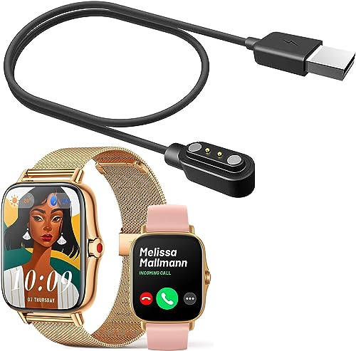 MBROS Compatibile per FMK Smartwatch 1.69” I18, Cavo USB Compatibile per FMK Smartwatch 1.69” I18 (Nero)