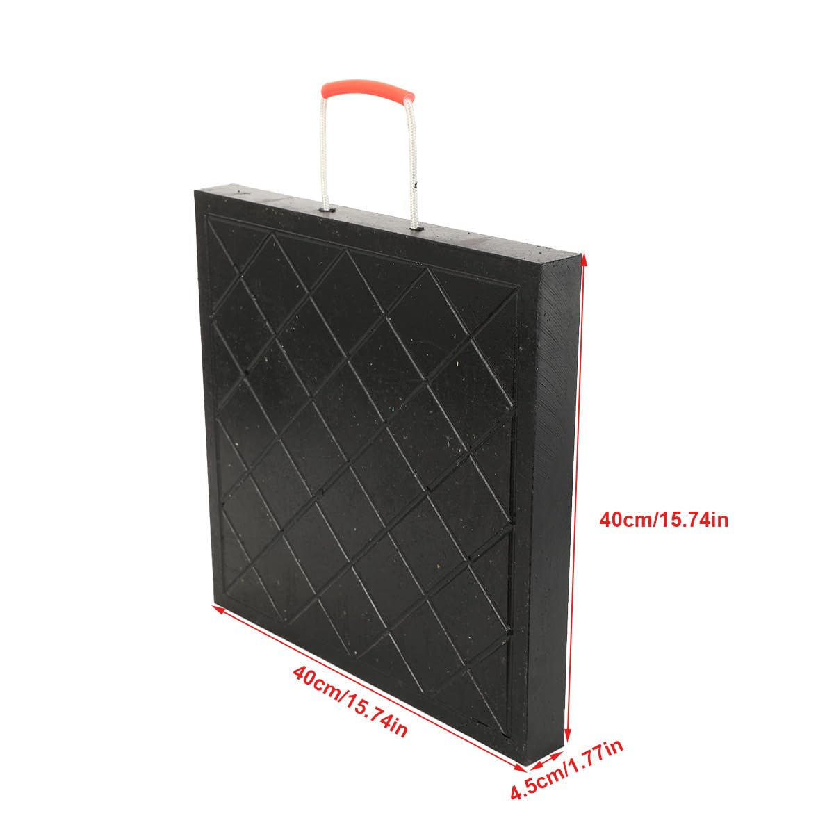 Lot de 2 plaques de support empilables, avec poignée en corde, Plaques de calage Patins de calage 40×40×4,5cm, Jack Pads - Plaques de support pour caravane, camping-car, béquille grues