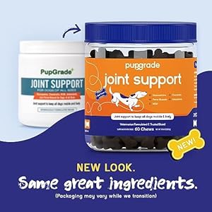 PupGrade Joint Support Supplement for Dogs – Natural Glucosamine Chondroitin with MSM – Hip & Joint Pain Relief – Recommended for Hip Dysplasia, Arthritis & Joint Disease – USA Tested – 60 Chews