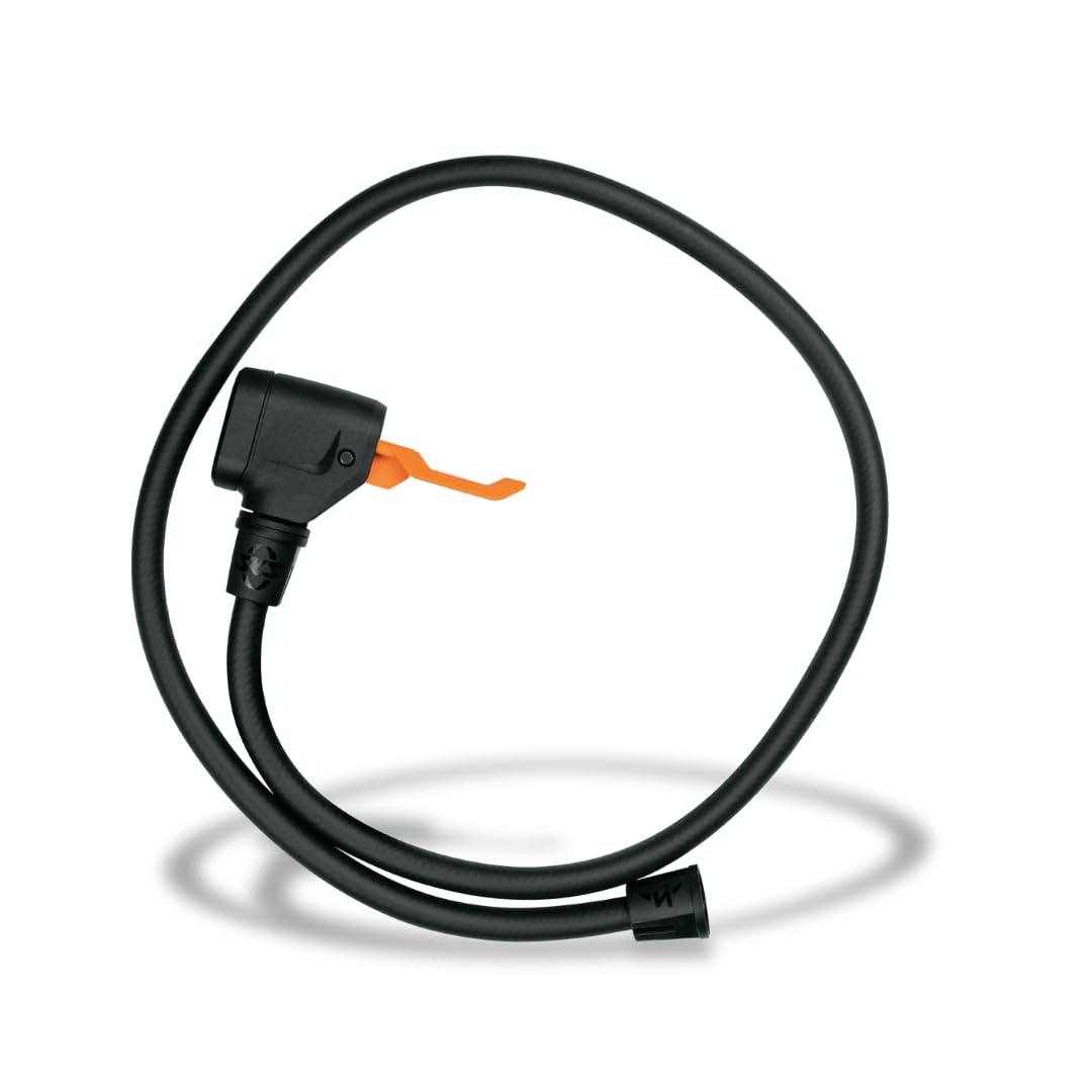 SKS GERMANY hose with MV EASY head spare part for AIR-X-PRESS, AIRKOMPRESSOR COMPACT, AIRKOMPRESSOR bicycle pump hose (pump head with hose, all valve types, 900 mm), black