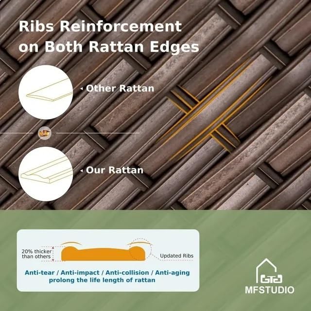 8 Piece Wicker Patio Furniture Set with 56 Inch Fire Pit Table All Weather Rattan Half Moon Patio Conversation Set Sectional Sofa for Garden