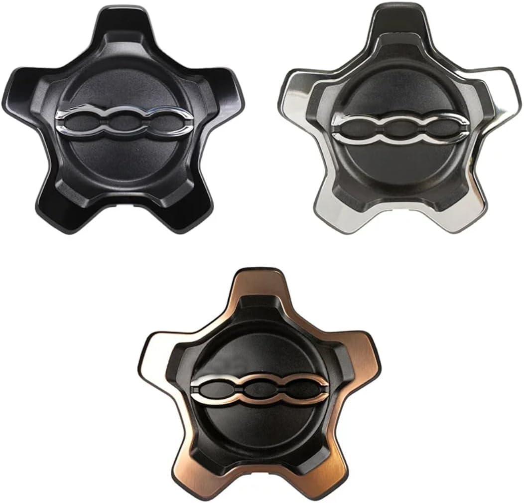 Lug Nut Covers for Fiat 500x, 334 Hubcap with Ring Cupping Wheels Centre 16 inch Hub Caps Set Dust Cover Wheel Hub Cap 735626312(Golden-1PCS)