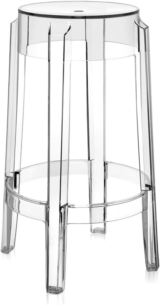 Tabouret En Acrylique Transparent Empilable – Hauteur 46 Cm, Design Moderne, Facile à Transporter