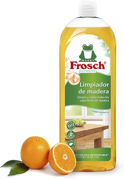 Frosch Limpiador Ecológico de Madera 750ml Spray - Limpieza y Mantenimiento Suelos y Superficies Madera - Fórmula Pino y Naranja - Elimina Manchas Difíciles - 1