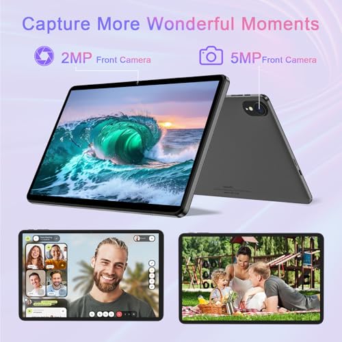 Android 14 Tablet 10-inch Tablet, 6GB RAM 64GB ROM 1TB Expansion, 6000mAh Battery, 1280x800 IPS HD, GPS, WiFi 6, Bluetooth 5.0, Dual Camera, Enhanced Type-C Port, Dual Speakers, Folding Case, Black - Image 7