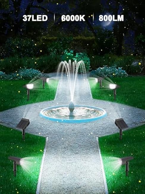 Solar Spot Lights Outdoor Solar Lights Outdoor Waterproof IP65 Solar Powered Outdoor Lights, Solar Landscape Spotlights Outdoor Solar Lights (White, 4 Packs)