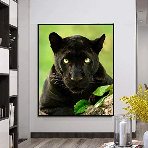 Panthère noire peinture sur toile moderne pour la décoration intérieure du salon