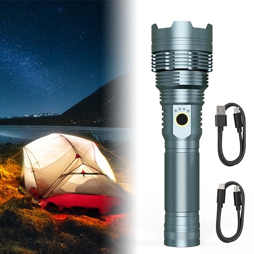 Eahpaslf Rechargeable EDC Flashlights High Lumens, Super Bright LED Tactical Flashlight, 5 Modes & Fast Charge, Powerful Waterproof Flashlights for Emergencies, Home, Camping, Outdoor