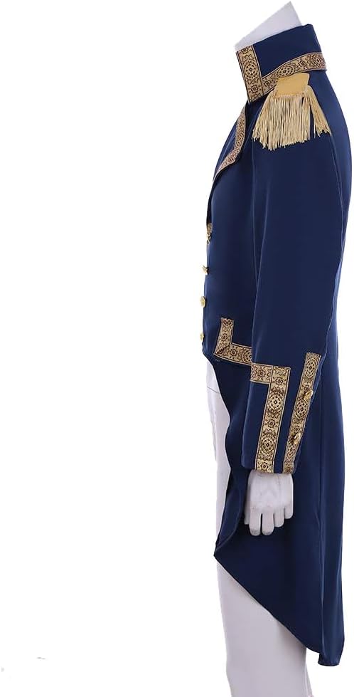 Men's Blue Colonial Musical Hamilton Military Tailcoat Victorian Coat Medieval Tuxedo Renaissance Regency Jacket