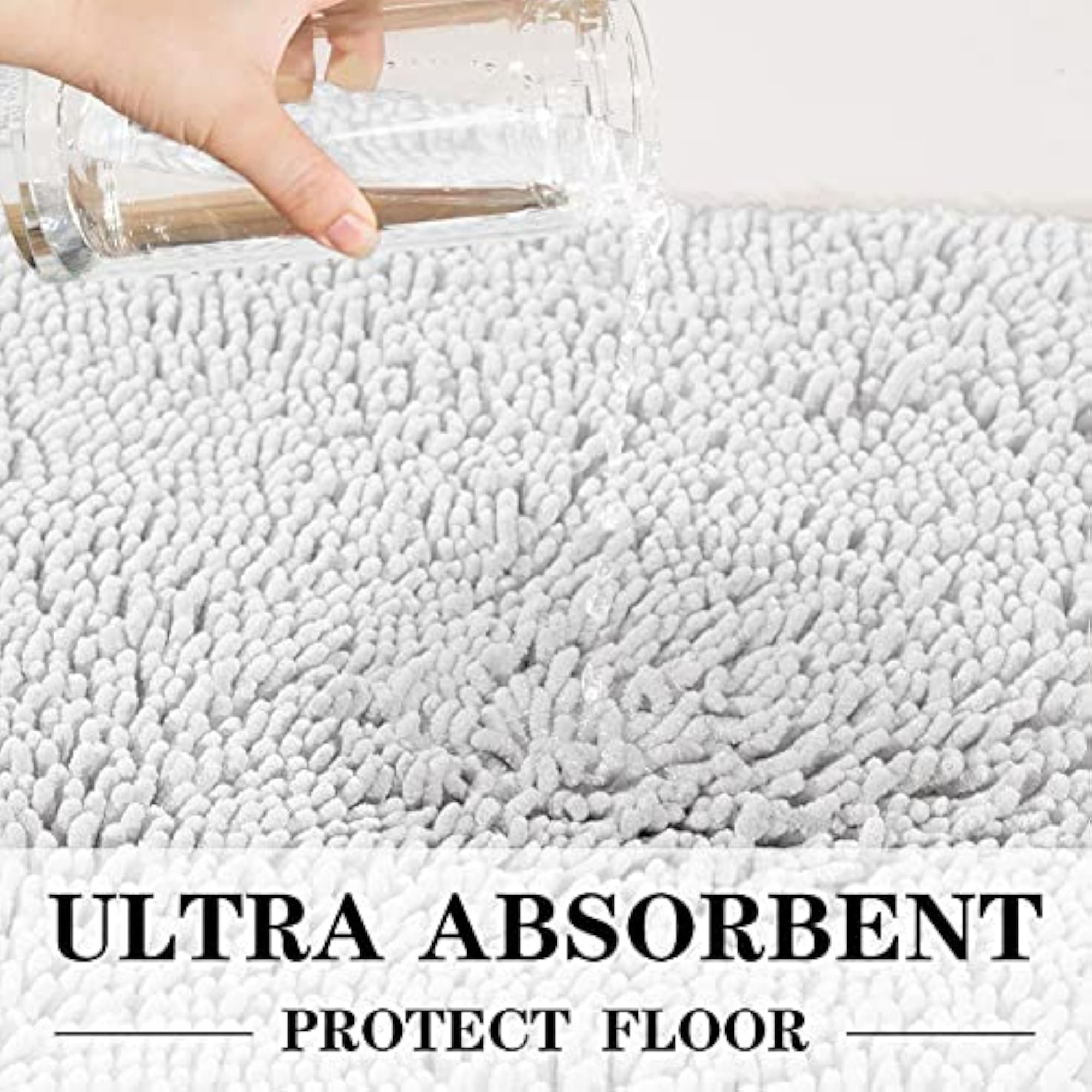 Non-Slip Bath Mat, Soft Cozy Shaggy Thick Bath Rugs