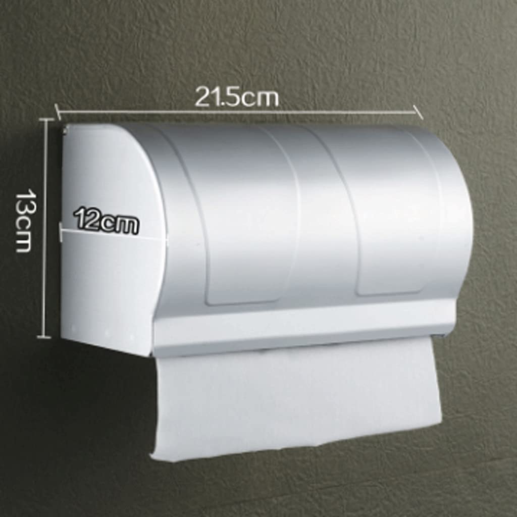 XYNSNDB Uchwyt na papier toaletowy - podwójny uchwyt na papier toaletowy do montażu na ścianie Pudełko na papier w rolce, aluminiowy uchwyt na ręcznik papierowy Space