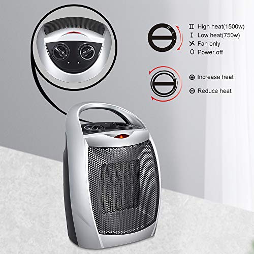Kismile Small Ceramic Space Heater - Image 2