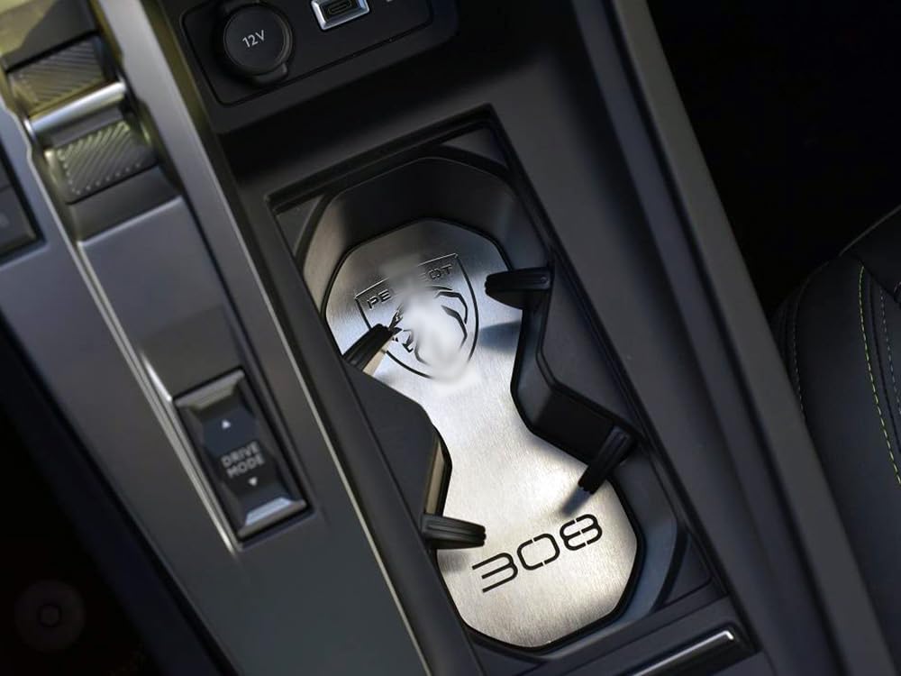 Couvercle en Acier pour 2021+ Peugeot.308 III 3 | Porte-gobelet Decor | 1 Pièce e-308 308 SW P5 Tuning Accessoires