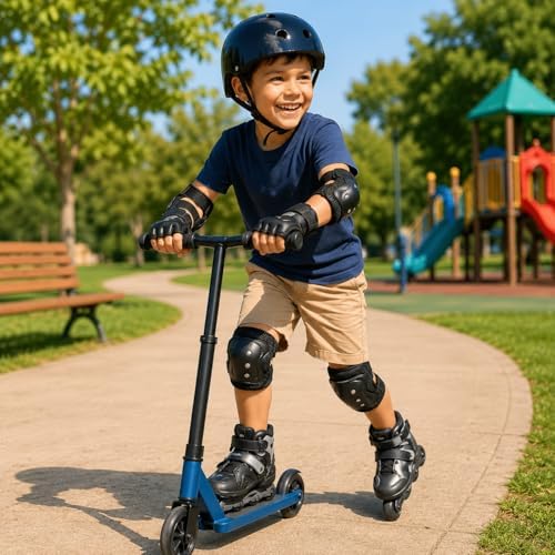Kit Proteção Infantil Completo 7 Peças Preto com Capacete, Joelhe...