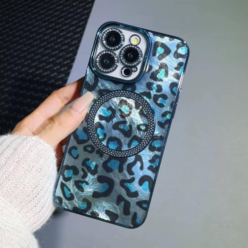Coque aimantée léopard iPhone 15 Plus antichoc et anti-rayures